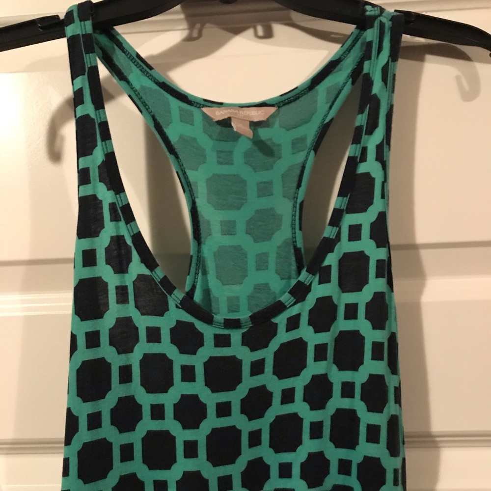 Banana Republic green & blue racerback maxi dress